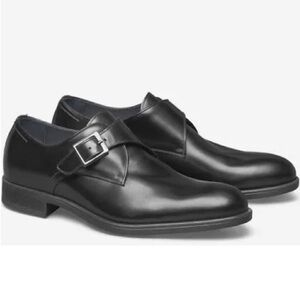Johnston & Murphy Flynch Monk Strap black sheepskin business men shoes Size 9.5